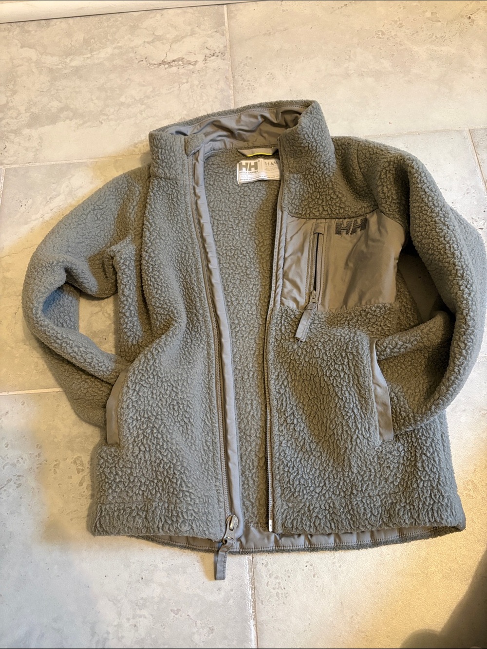 Helly Hansen Kids Grey Sherpa Fleece Jacket